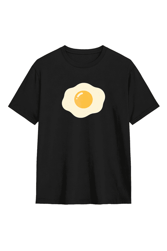 Fried Egg Silhouette Cool Graphic Tee for Men and Women, Fun BBQ Cotton Short Sleeves T-Shirt