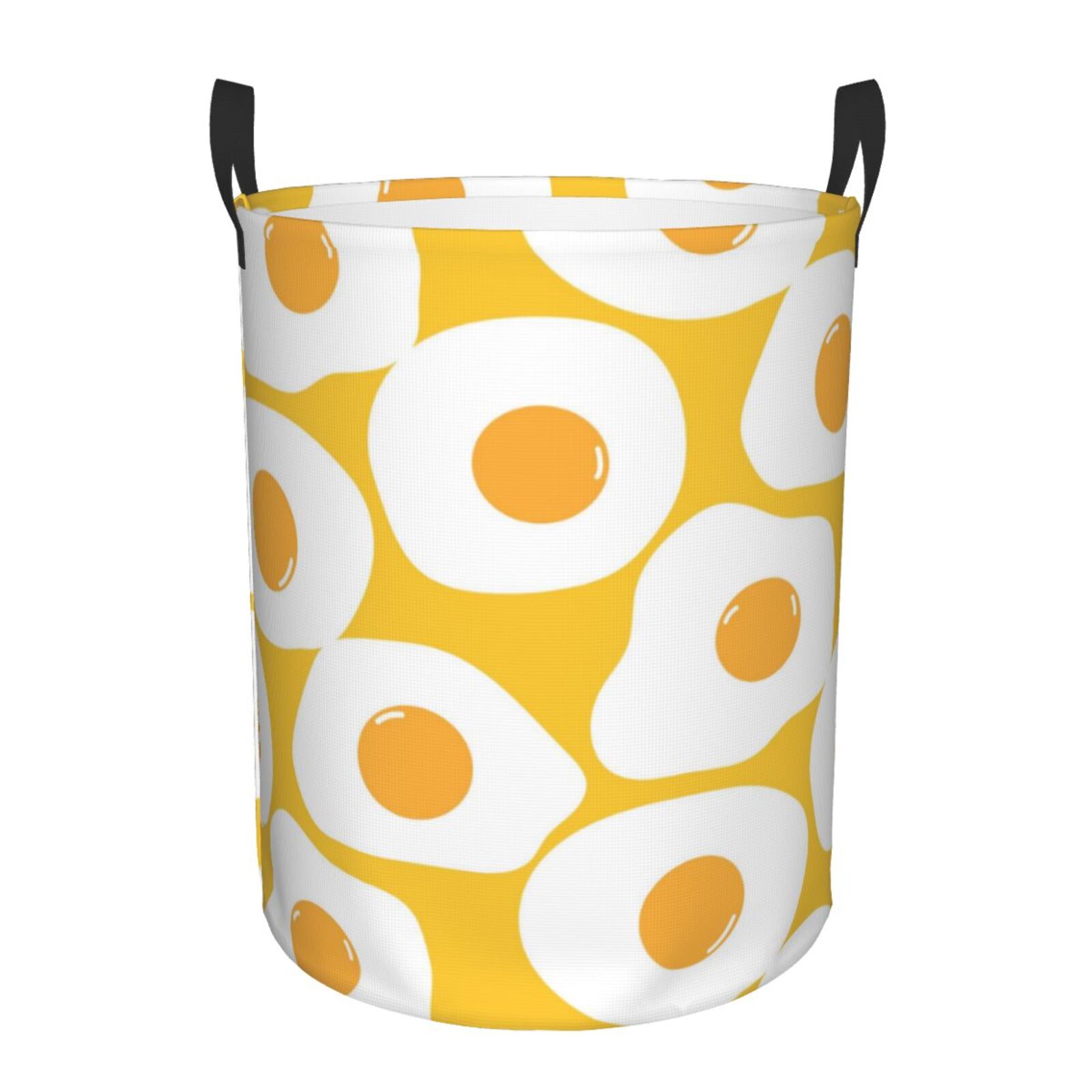 Fried Egg Yellow Laundry Basket Freestanding Large Waterproof Laundry Hamper Laundry Bag with