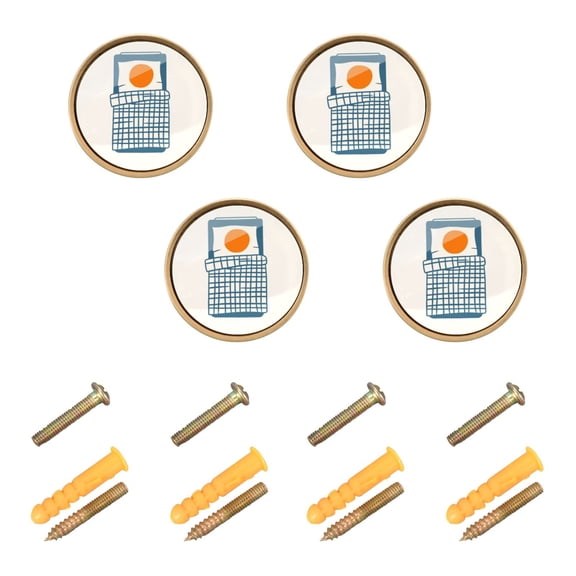 Fried Eggs Cabinet Furniture Knobs Drawer Metal Pulls 1.26in Acrylic Zinc Alloy Dual Screw Set