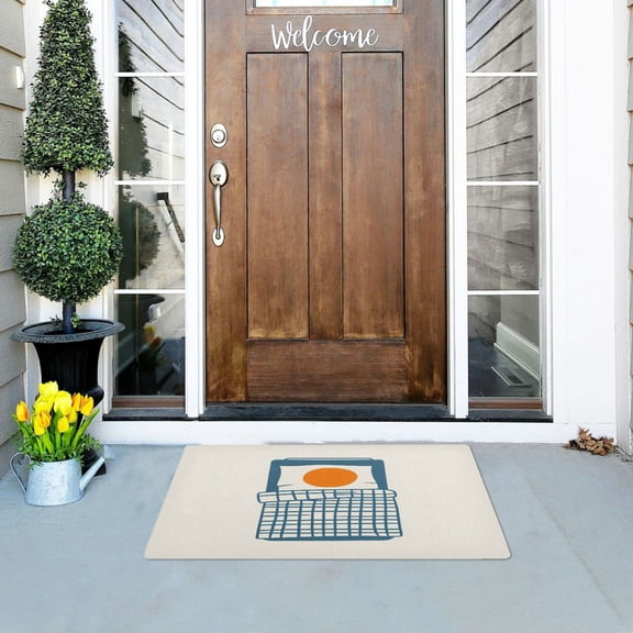 Fried Eggs Outdoor Doormats NonSlip Bath Rugs Absorbent Muddy Dirt Resist Door Mats 32''x20''