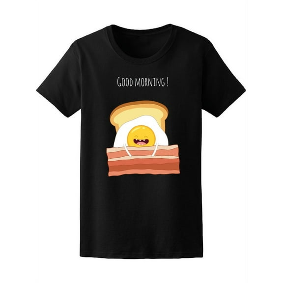Fried Eggs With Bacon Morning Breakfast T-Shirt Women -Image by Shutterstock, Female Large