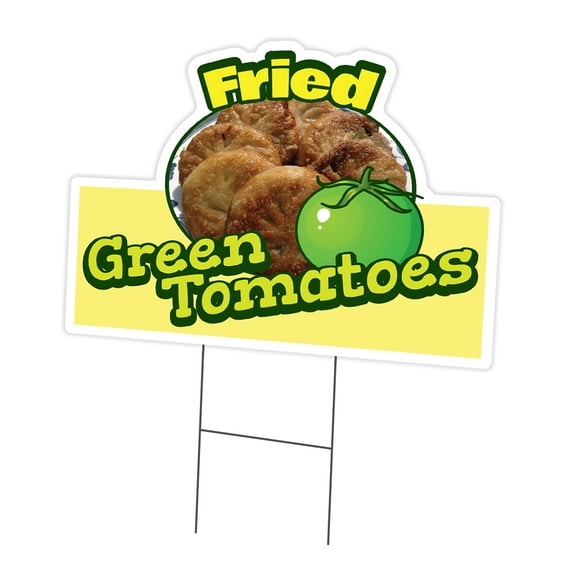 Fried Green Tomatoes 18" x 24" Yard Sign & Stake | Advertise Your Business | Stake Included Double Sided Image | Made in The USA