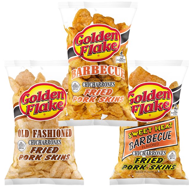 Fried Pork Skins Old Fashioned, Barbecue, Sweet Heat Barbecue Variety