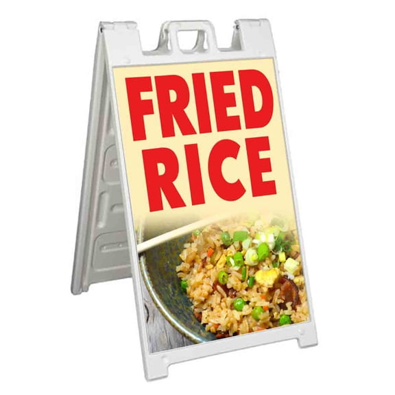 Fried Rice (24" X 36") Standard A-Frame Signicade, Includes Decal Applied To Stand