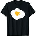 thumbnail image 1 of Fried egg heart T-ShirtMen and women, Black T-shirt, size: Extra large S-4XL, 1 of 4