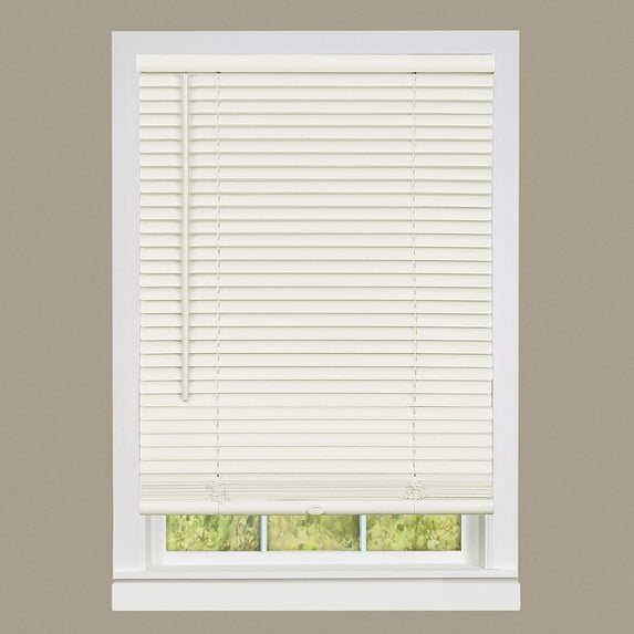 Friedland Brothers Cordless Vinyl Mini Blinds, White, 35” x 64”