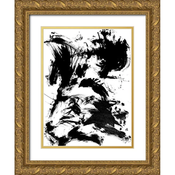 Friedlander, Allan 25x32 Gold Ornate Wood Framed with Double Matting Museum Art Print Titled - Expressive Abstract I