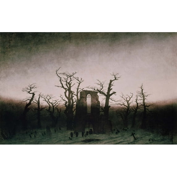 Friedrich "Abbey in the Oakwood" (1810) Glossy Poster