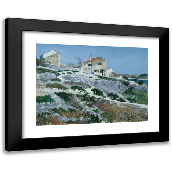 Friedrich Beck 14x11 Black Modern Framed Museum Art Print Titled - Fischerhauser on Lussin (1913)