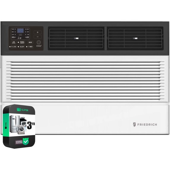 Friedrich CCF10B10A Chill Premier 10,000 BTU 115V Smart Wi-Fi Room Air Conditioner Bundle with 3 YR CPS Enhanced Protection Pack