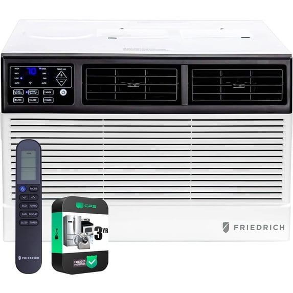 Friedrich CCW08B10B Chill Premier 8,000 BTU 115V Smart Wi-Fi Room Air Conditioner Bundle with 3 YR CPS Enhanced Protection Pack