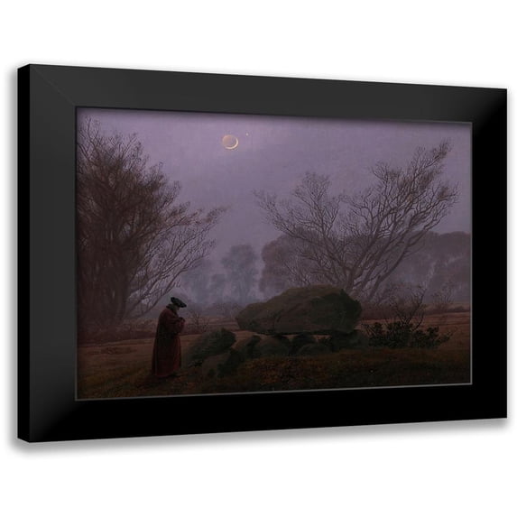 Friedrich, Caspar David 14x12 Black Modern Framed Museum Art Print Titled - A Walk at Dusk