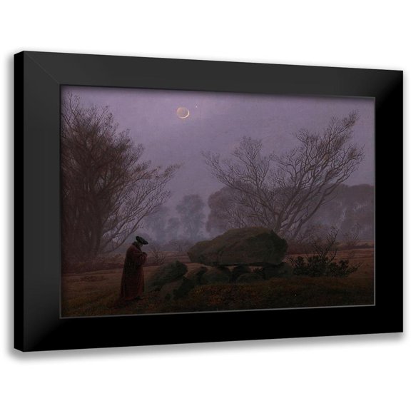 Friedrich, Caspar David 18x15 Black Modern Framed Museum Art Print Titled - A Walk at Dusk