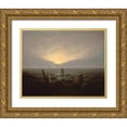 thumbnail image 1 of Friedrich, Caspar David 18x15 Gold Ornate Wood Framed with Double Matting Museum Art Print Titled - Moonrise Over the Sea, 1 of 4