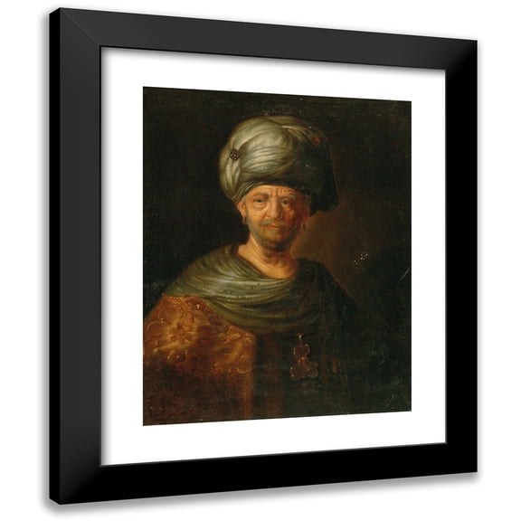 Friedrich Hartmann Barisien 12x14 Black Modern Framed Museum Art Print Titled - A Bearded Man in Oriental Costume