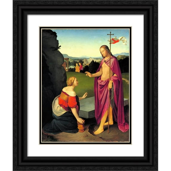 Friedrich Overbeck 15x18 Black Ornate Wood Framed Double Matted Museum Art Print Titled - Easter Morning (circa 1818)
