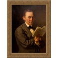 thumbnail image 1 of Friedrich Reinhold Kreutzwald reading The Kalevipoeg in manuscript 24x18 Gold Ornate Wood Framed Canvas Art by Johann Koler, 1 of 2