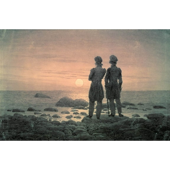 Friedrich "Two Men by The Sea" Glossy Poster