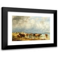 thumbnail image 1 of Friedrich Voltz 14x11 Black Modern Framed Museum Art Print Titled - A Herd of Cattle Near a Lake (1872), 1 of 5