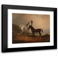 thumbnail image 1 of Friedrich Voltz 14x12 Black Modern Framed Museum Art Print Titled - Mare with Foals in Front of Further Hilly Landscape (1845), 1 of 1
