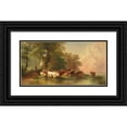 thumbnail image 1 of Friedrich Voltz 24x14 Black Ornate Framed Double Matted Museum Art Print Titled: Livestock Racing on the Lake Shore (Approx. 1870), 1 of 5