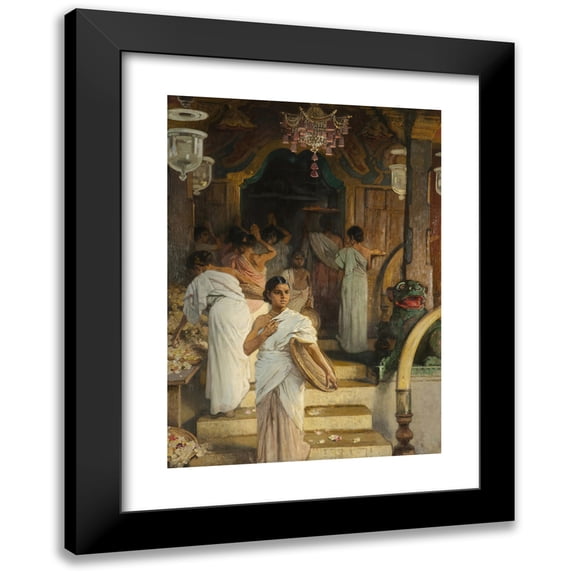 Friedrich Woldemar 11x14 Black Modern Framed Museum Art Print Titled - In Front of an Indian Temple