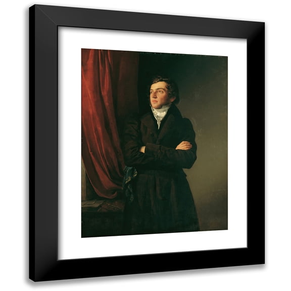 Friedrich von Amerling 12x14 Black Modern Framed Museum Art Print Titled - The Painter Robert Theer (1831)