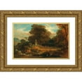 thumbnail image 1 of Friedrich von Amerling 14x10 Gold Ornate Wood Frame and Double Matted Museum Art Print Titled - Ideal Landscape, 1 of 4