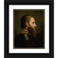 thumbnail image 1 of Friedrich von Amerling 15x18 Black Ornate Wood Framed Double Matted Museum Art Print Titled - Head Study of a Man (1850), 1 of 5