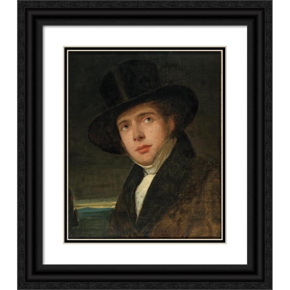 Friedrich von Amerling 15x18 Black Ornate Wood Framed Double Matted Museum Art Print Titled - Portrait of His Brother Andreas