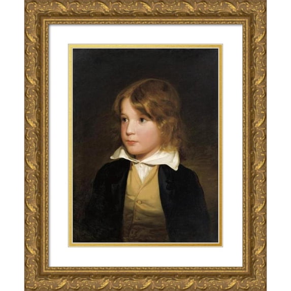 Friedrich von Amerling 15x18 Gold Ornate Wood Frame and Double Matted Museum Art Print Titled - Portrait of Joseph Amerling (1829)