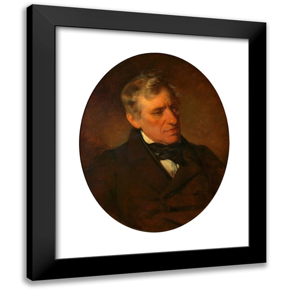 Friedrich von Amerling 20x24 Black Modern Framed Museum Art Print Titled - Franz Grillparzer (1856)