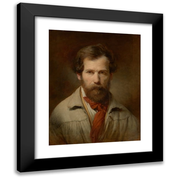 Friedrich von Amerling 20x24 Black Modern Framed Museum Art Print Titled - Self -Portrait (1846)