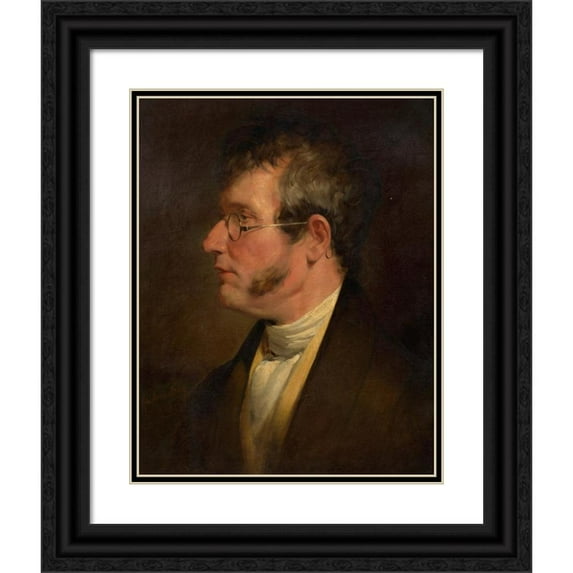 Friedrich von Amerling 20x24 Black Ornate Framed Double Matted Museum Art Print Titled: Franz Xaver Amerling (Father of the Artist) (1832)