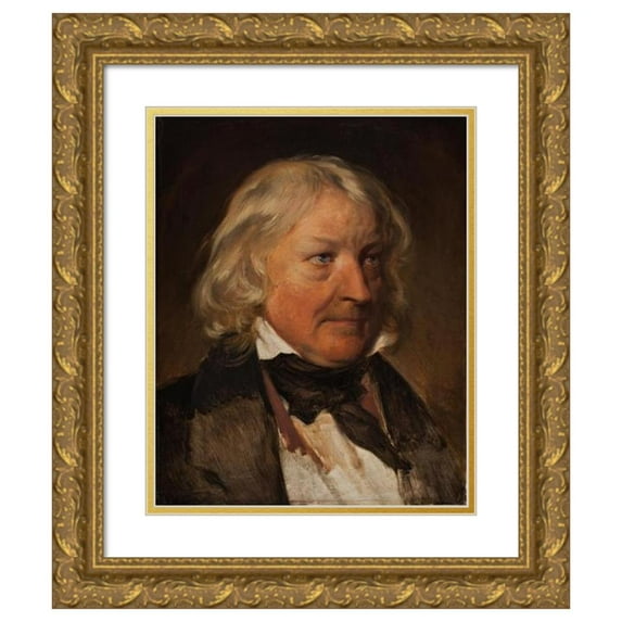 Friedrich von Amerling 20x24 Gold Ornate Framed and Double Matted Museum Art Print Titled - Portrait of Thorvaldsen (1842)