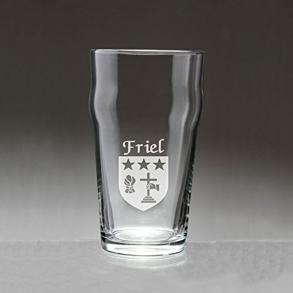 Friel Irish Coat of Arms Pub Glasses - Set of 4 (Sand Etched)
