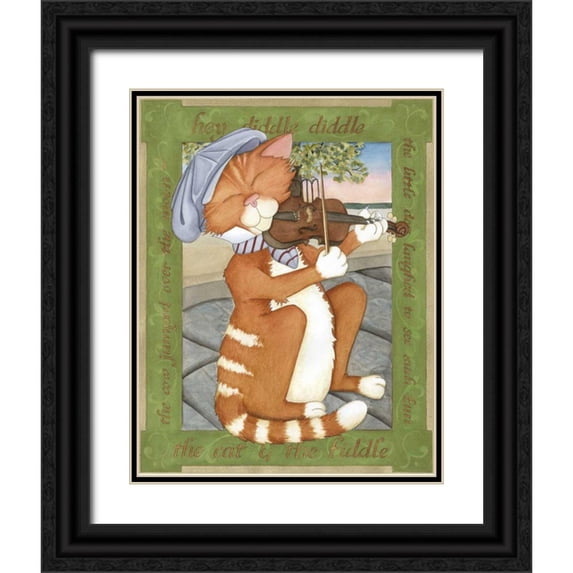 Friel, Tara 15x18 Black Ornate Wood Framed with Double Matting Museum Art Print Titled - The Cat and The Fiddle