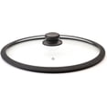 thumbnail image 1 of Black Cube Tempered Glass Cookware Lid with Silicone Rim 12.5 Inch Silver, 1 of 4