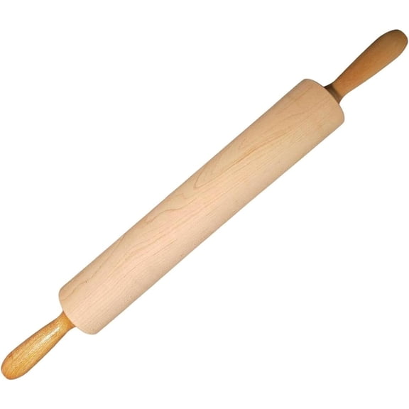 Frieling Crafted In the USA Maple Rolling Pin - Heavy Duty Rolling Pin with Ball Bearing Handles - 2.75-Inch by 18-Inch Barrel - Wooden Rolling Pin Baking