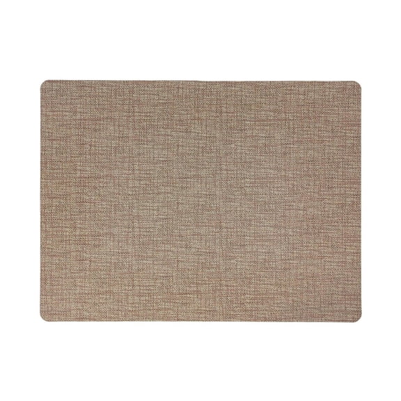 Davanti by Frieling, Set of 6 Rectangular Placemats (Rustic Brown) – Non-Slip Vinyl & Polyester Table Mat, Decorative Kitchen Linen for Dining Décor & Tableware Accessories, 13" x 17", Made in Chile