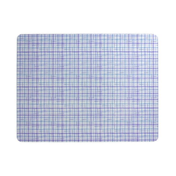 Frieling EveryDay Rectangular Placemat (Watercolor Blue Plaid) – Non-Slip Vinyl & Polyester Dining TableMat, Decorative Kitchen Linen for Dining Décor & Tableware Accessories, 13" x 17"