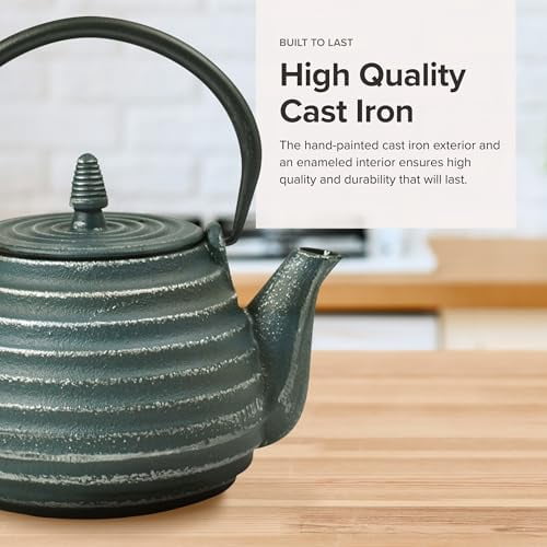Frieling Ja by Tebie Cast Iron Teapot with Stainless Steel Infuser - 27 ...