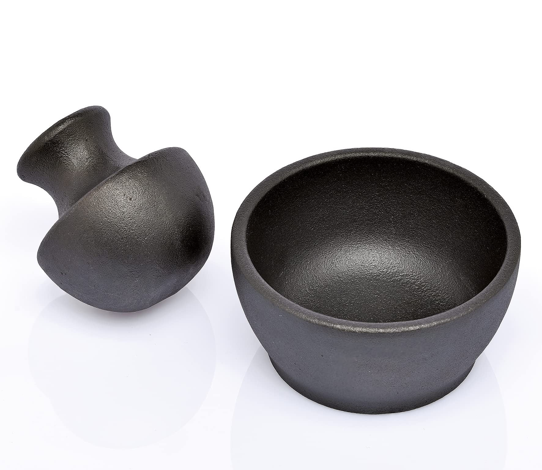 Manu Black Cast Iron Mortar and Pestle Set