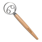 Frieling Wood and Stainless Batter Whisk Dough Mixer 13 Inch Natural Handle