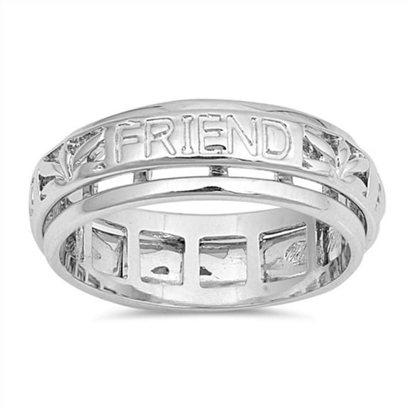 Friend Amigo Ami Spinner Filigree Ring Sterling Silver Band 925 Jewelry Female Male Unisex Size 5