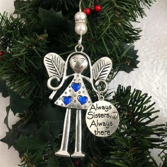 Friend Angel Ornament,Christmas Gift Keepsake with Velvet Bag Holiday Hanging Decoration,for Women Female Friend Birthday New Year Tree Decor Sentimental Friendship Ornament