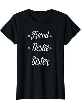 Trendy Best Friend Graphic Print White Round Neck Half Sleeves T-shirt For  Women and Girl (Pack of 2)