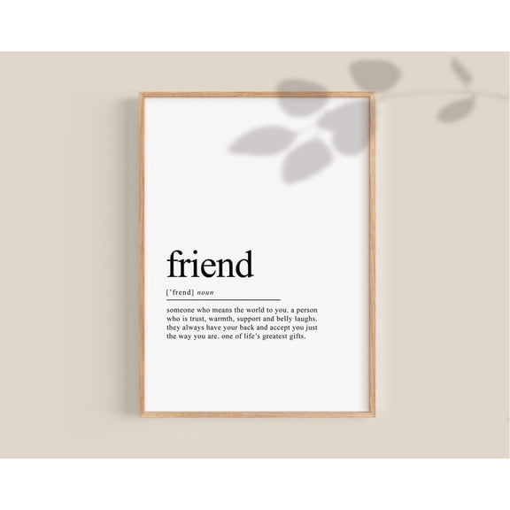 Friend Birthday Gifts, Friend Definition Poster, Woman, Special Soul Sister Poster Present, Home Decor UNFRAMED Poster, Wall Art for Decor, Present, 8x12