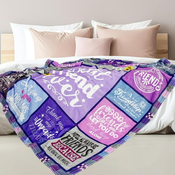 Friend Blanket, Best Friend Birthday Gifts for Women, Gifts for Best Friends Women, Friendship Gifts for Women Friends, Bestie Birthday Gifts for Women, Friendship Throw Blanket 60"x50"