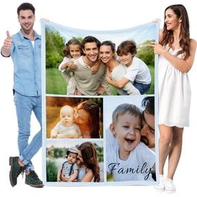 Friend Blanket-Personalised Photo Blanket, Custom Flannel Fleece Blanket, Customized Picture Gifts for ie on Christmas Birthday, Year, Thanksgiving Day (Collage-1, 32 in x 48 in)